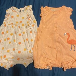 Child of Mine Peach and Cream Baby Rompers Bundle